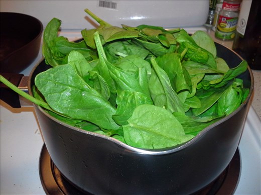 Spinach pile