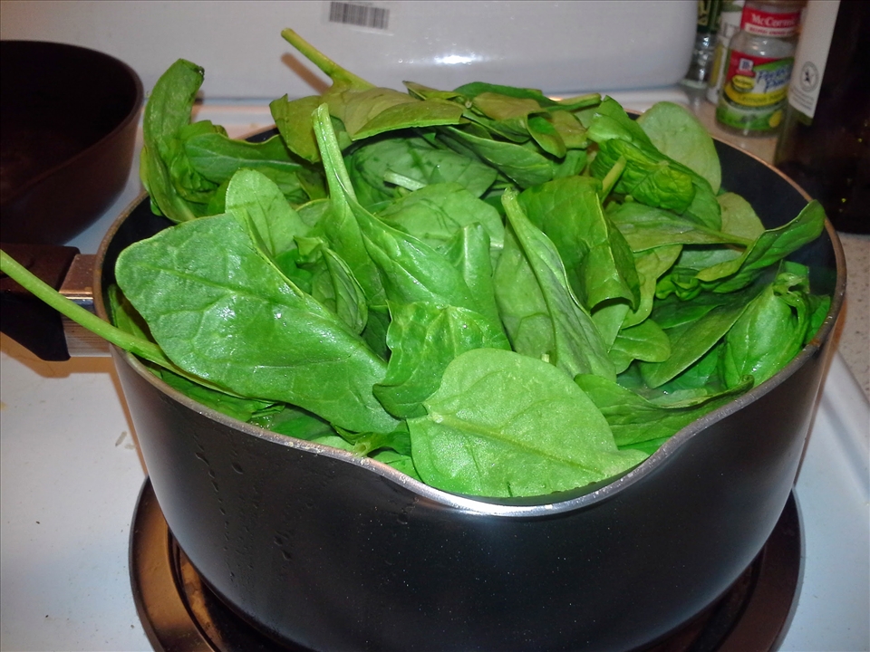 Spinach pile