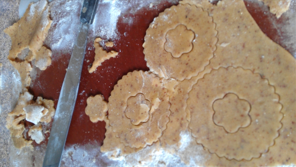 Linzer Cookies, being rolled