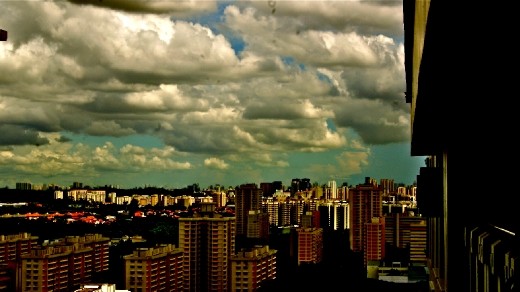Staggering clouds as viewed from my apartment, 25 storey high