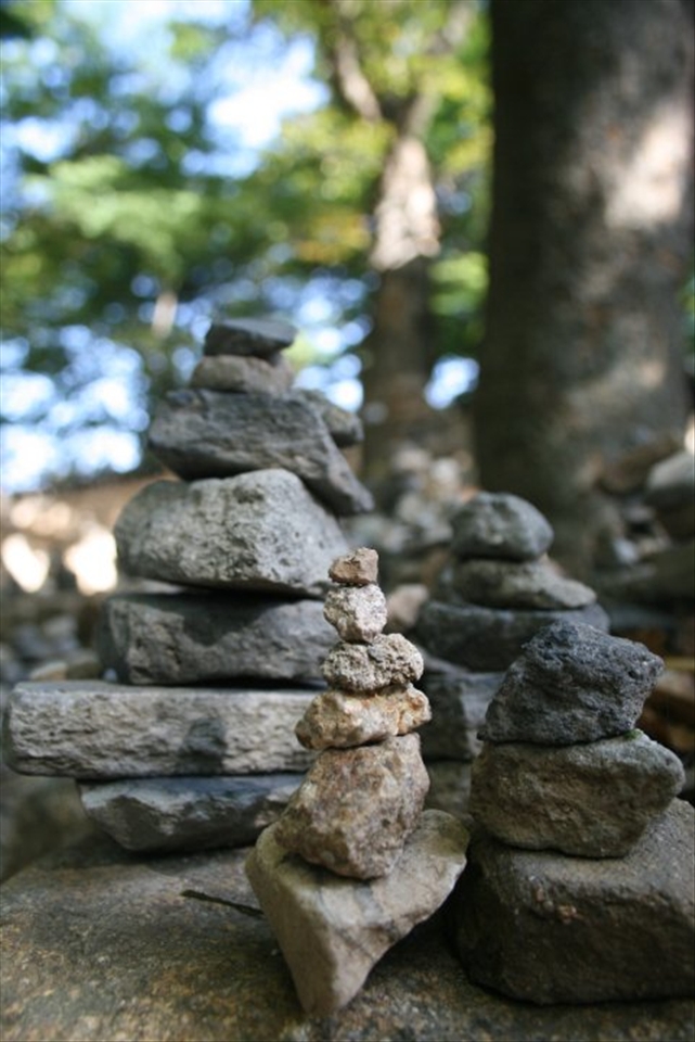Tools of worship: Stones of Confucian morality.