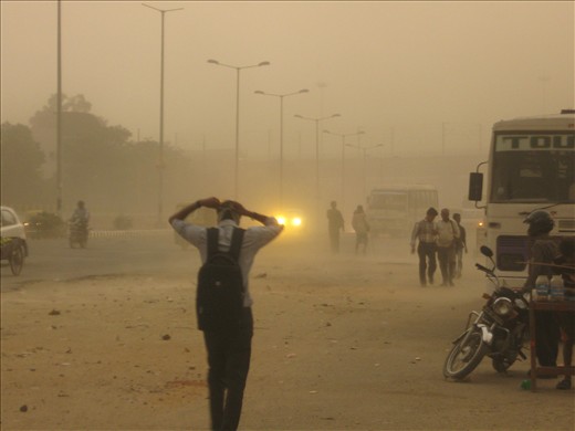 The dusty storm, Noida