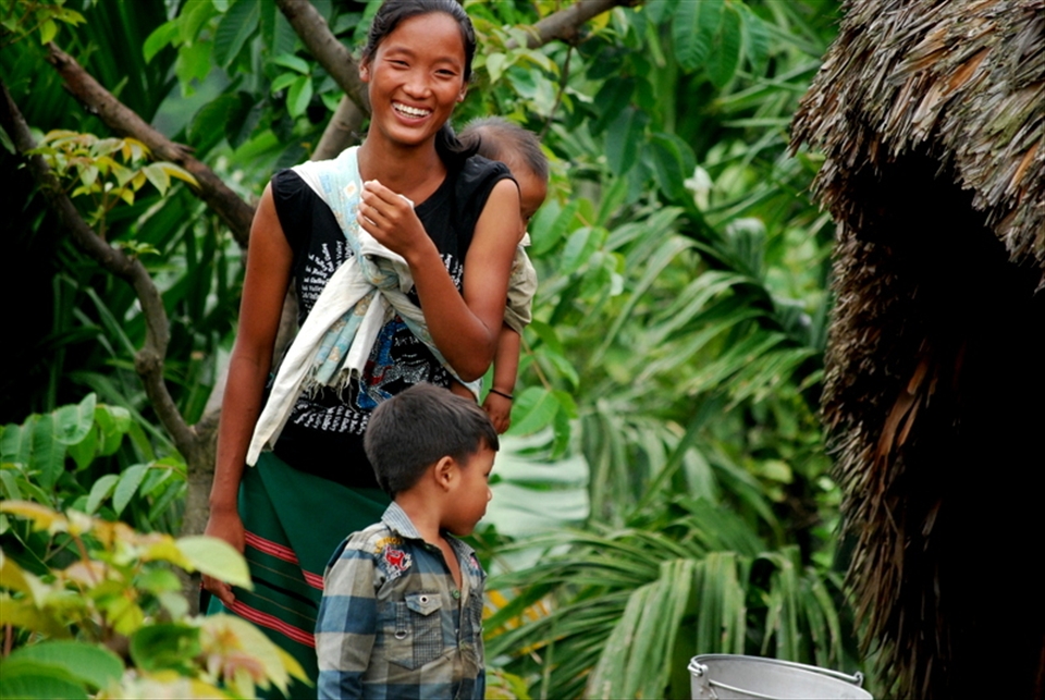 A young mother who is also a trained hunts woman.