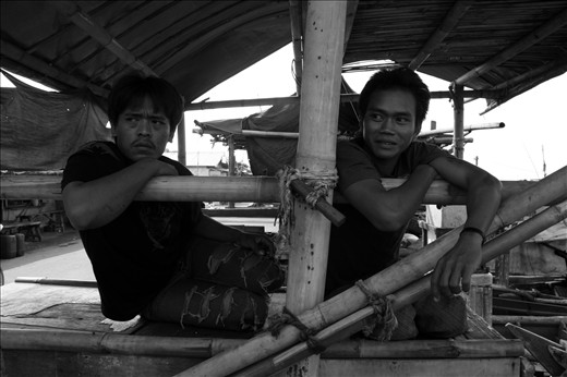 Saiful (right) and his friend were relaxing before going to the sea. His a young fisherman with dark experiences from the sea. Two times imprisoned for illegal fishing in Northern Territory, Australia, not make him stop going to be a fisherman. Fishing is the only skill he has have. 