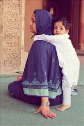The kid is shy & holding his mum tightly.: by ibn_tolon_mosque, Views[545]