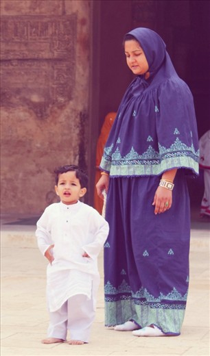 The kid started to gain confidence & leave his mother.