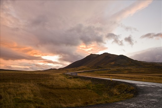 An awesome red scale of an Icelandic sunset.