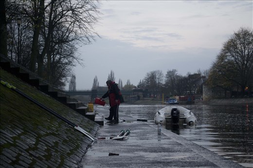 End of the day, pack up routine.