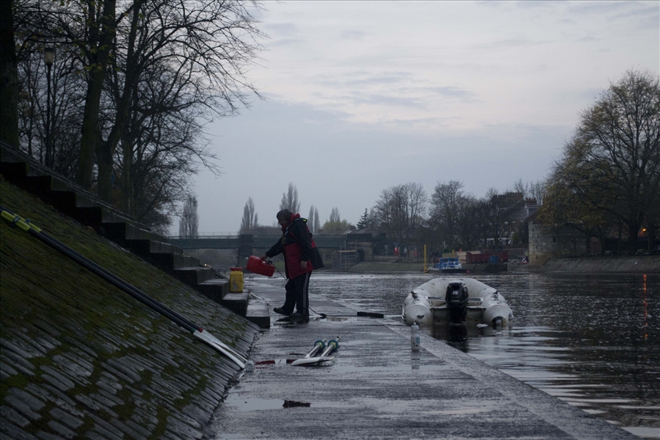 End of the day, pack up routine.