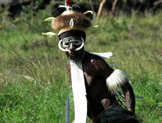 Formerly, he is warlords in Obia village. Now, he led Tari Perang (War Dance) 