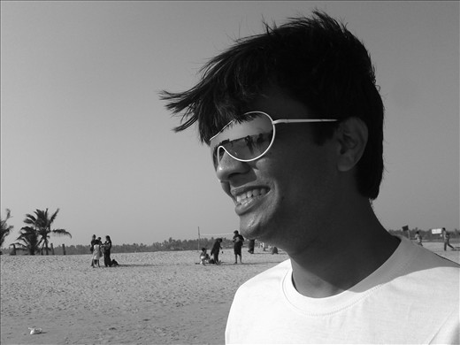 The coast guard in paradise beach in Pondicherry 