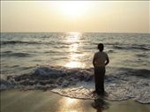 The serene and scenic beaches of Kerala are a major tourist attraction. In this picture, the calmness of the sea seems to have provided to the lady, a sense of solitude from the daily chaos of a country where more than a billion people reside: by imedha, Views[939]