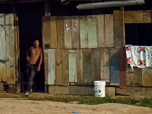 Resting before the Christmas festivities. Small village in Amazon 