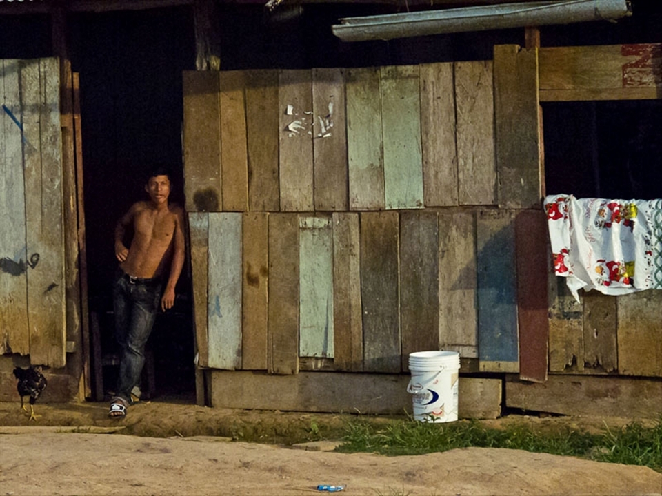 Resting before the Christmas festivities. Small village in Amazon 