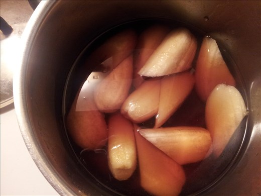 boiling the saba bananas
