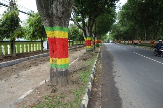 Alternatieve markering bij gebrek aan lantaarnpalen 