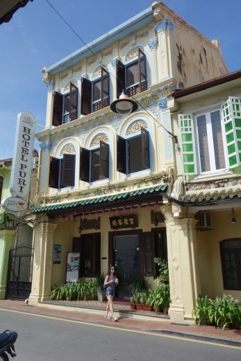 Een van de vele mooie huisjes in het oude centrum van Melaka