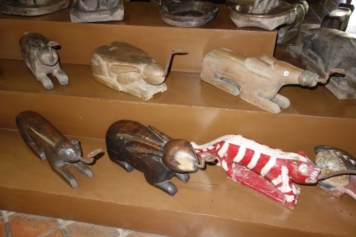 Cocosnootraspen uit het folklore museum in Phitsanulok