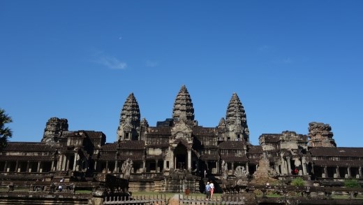 De hoofdattractie, Angkor Wat, gezien van de achterkant