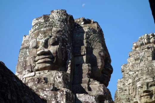 Close up van een van de torens van de Bayon