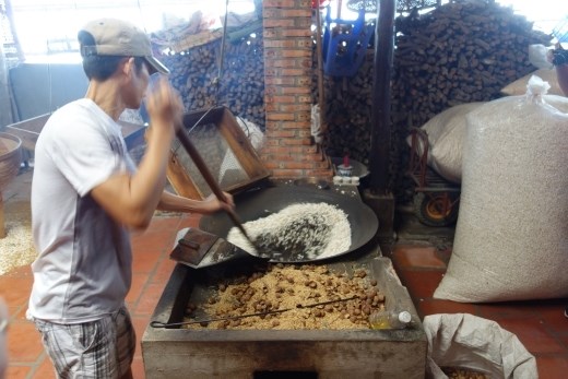 Het poffen van de rijst