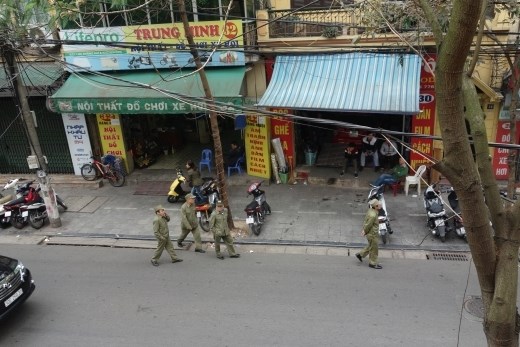 De politie op de dagelijkse inspectieronde