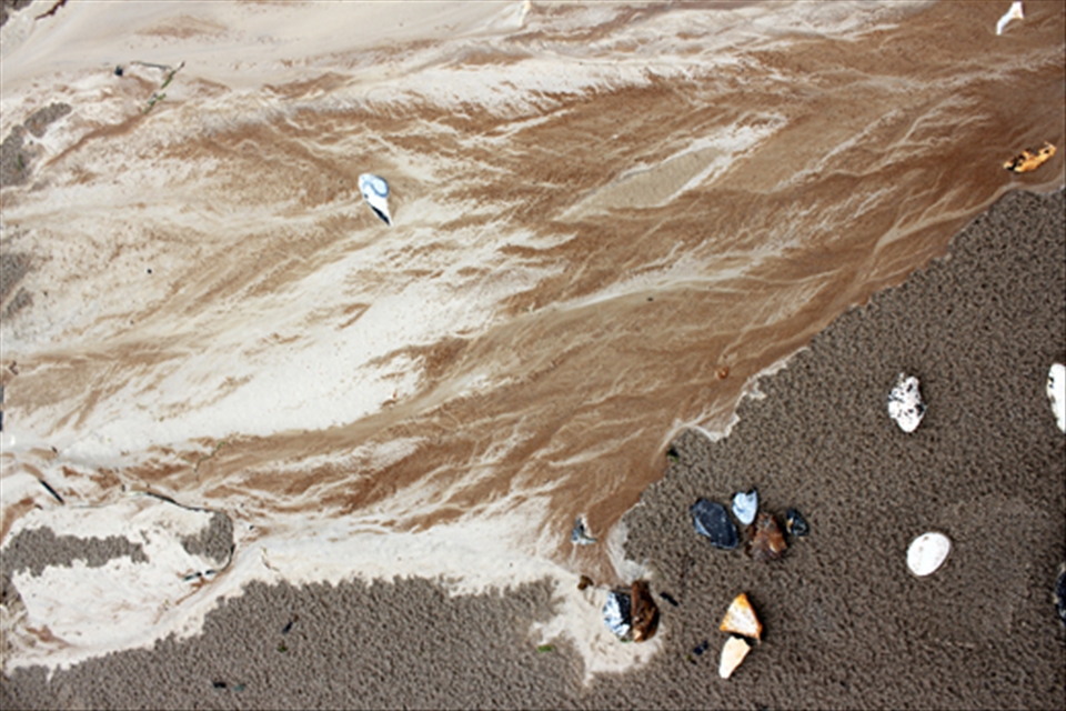 Clay deposit on Knoll Beach, Studland, Jurassic Coast.