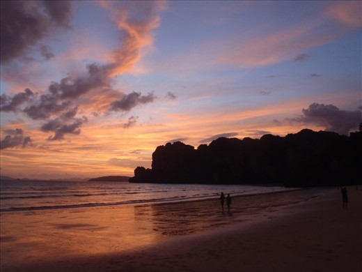 Railay, Thailand. The sun leaves its last brushstrokes of light on the day.
