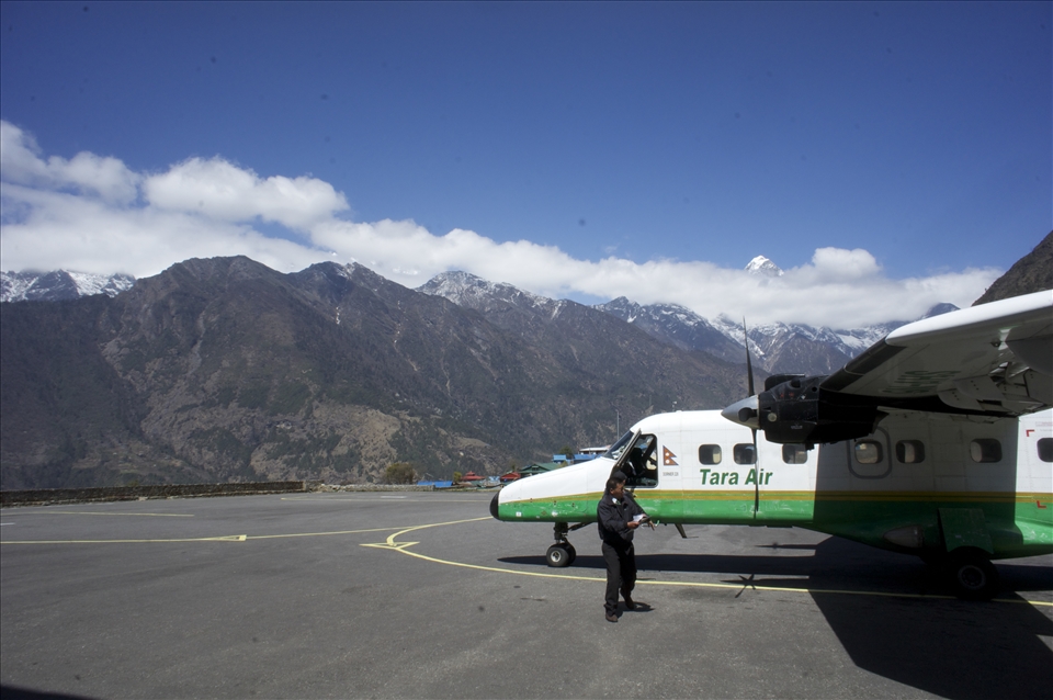 The trek to the base camp of Mount Everest is an iconic endeavor. It's one place I've felt that the universe has conspired to create a precarious balance to make this achievement possible. Having embarked on the journey earlier this year, I didn't want to dwell on the place I've visited, but instead the elements and circumstances that got me there.

This is the airport at Lukla - where one flies in from Kathmandu to embark on the trek to EBC. Lukla airport is one of the most dangerous airports in the world. With the tilted runway the size of a bandaid, the pilots have to be skilled enough to ensure that the small planes don't fall off the edge of the cliff on one side, or crash into the mountain wall on the other. This flight proves to be the first of many challenges to come.