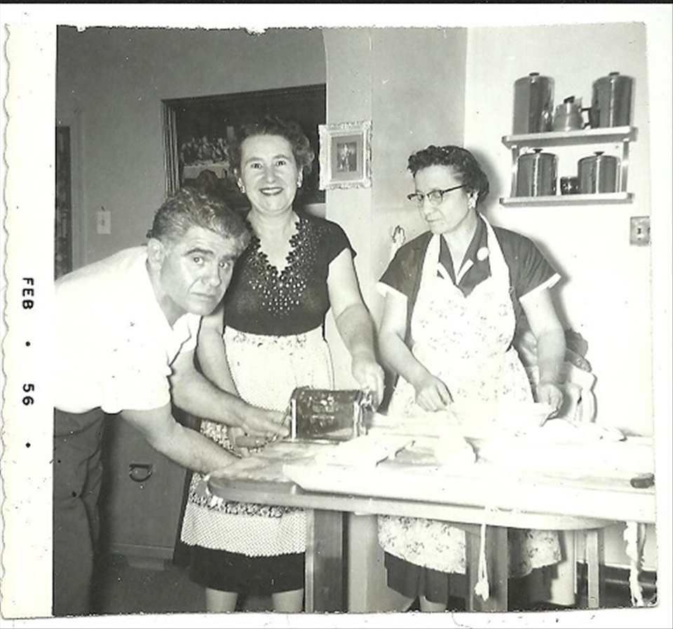 My grandparents making pasta on the same table I used in photo 1 & 2.