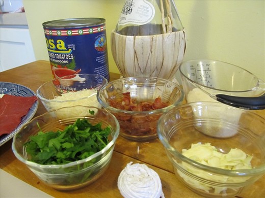 Ingredients for beef braciole