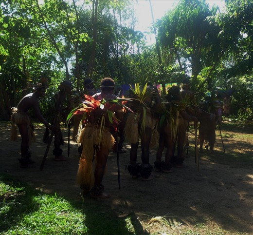 two tribal dancing lines