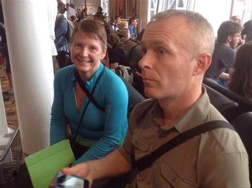 Meeting up with Ian and Sherri in the Montreal airport. 