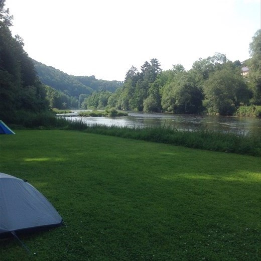 Our campsite in Passau. It has a beautiful view, great showers, washing facilities and a fridge. Wow. 