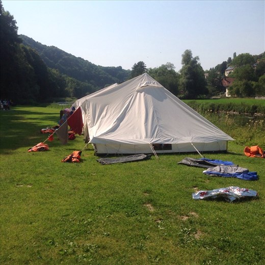 We met a group of students from Stuttgart paddling to Vienna down the Danube. They slept in circus tents with out any bug protection. 