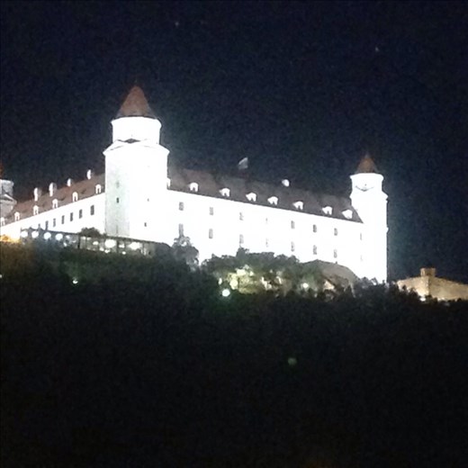 Castle at night in Bratislava