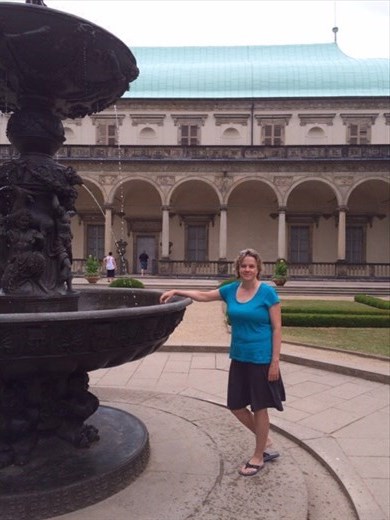 Fountain in the gardens of the Castle, Prague.