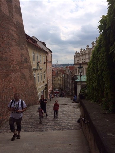 The steps to get up to the castle, Prague