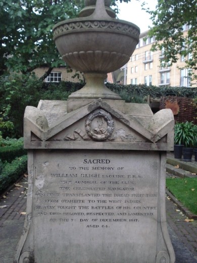 William Blight's grave at the Museum of Garden History,