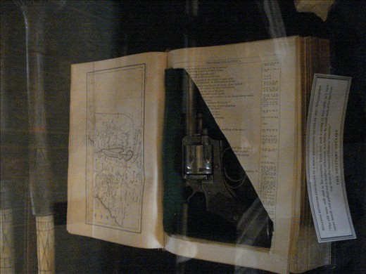 Gun hidden in a book trick