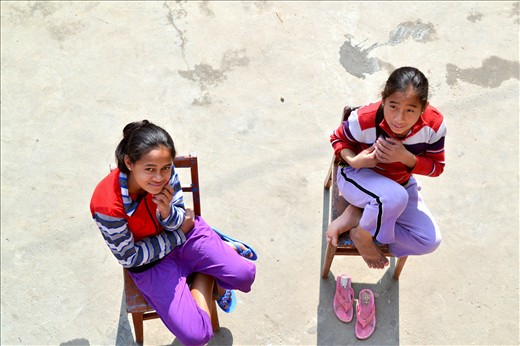 These are the two eldest girls of the Happy Home, Jyoti and Chippu. They would take on many of the typically 'motherly' roles around the house, such as cooking and cleaning. On the 'Holy-days' (every saturday) they would sit in the yard with other women chatting for hours. 
