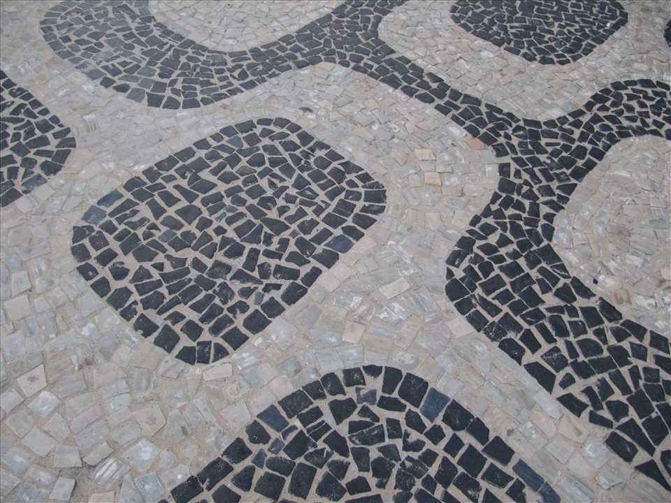 Watch your step!  Ipanema Beach is identified by its tile pattern.