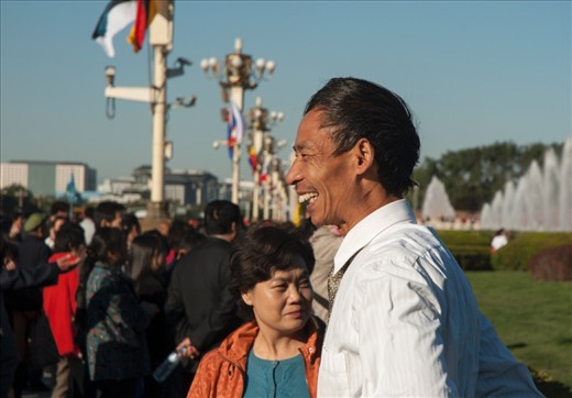 Happy people of Tiananmen Square. I heard a high ranking government official yelling: 