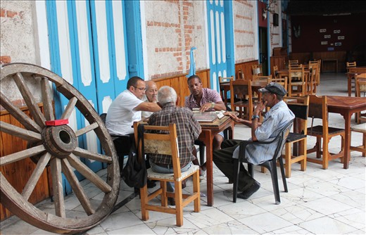 Dominos – This famous Cuban pastime is been enjoyed by these Habaneros in the former house of Fidel Castro’s sister.  Sense of community is very important to the way of life of Cubans. All over Cuba people are enjoying each other’s company, whether it’s over a game of dominos or on one’s front veranda swinging back and forth on a rocking chair with cigar in mouth. Interaction via social media is not necessary here! 