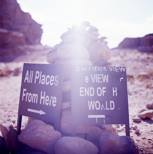 Lookout signs, Petra, Jordan. Taken in mid 2010.