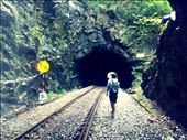 This photograph is combined with both nature & man made subjects such as the train track with indication signs through the rocky mountain caught my eye. At the end of the tunnel after a long trek is our destination! : by jadimath, Views[382]