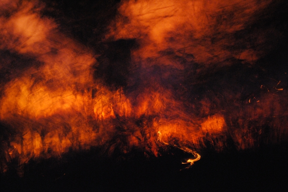 bush fire looks like a painting