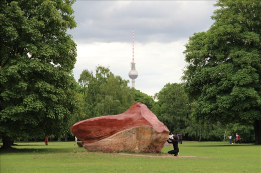 Berlin's renowned Tiergarten with the TV tower in the background.