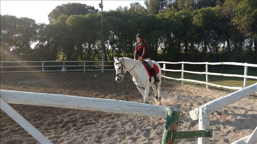 Maya and Atomico at the riding school