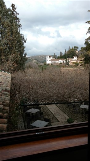 The view of the Generalife Palace from our hotel room window
